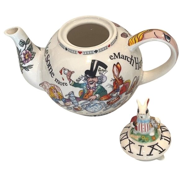 New Alice In Wonderland Cardew Design Ceramic Teapot + Salt & Pepper Shakers Set - Picture 8 of 15